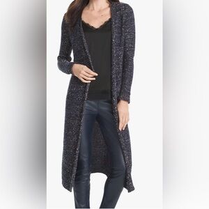 NWT White House Black Market Sequin Knit Duster in Officer Blue
